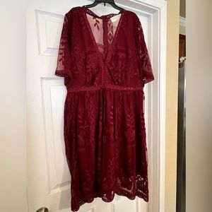 Lace Maroon Dress Never worn